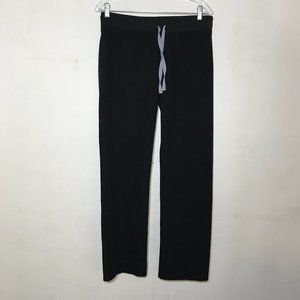 Figs Black Pants with Gray Drawstring